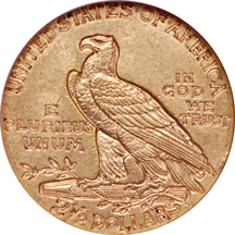 1915 Indian quarter-eagle, NGC MS-62