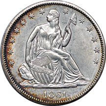 1861 Seated Liberty half-dollar