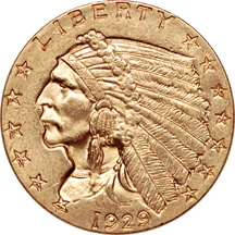 1929 Indian quarter-eagle, MS-62