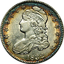 1832 Capped Bust half-dollar, XF-45