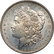 1879 and 1882-O Morgan dollars, PCGS MS-64