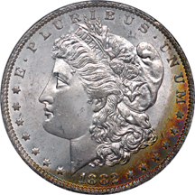 1882-O Morgan dollar, NGC MS-65