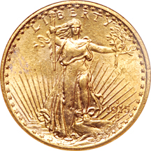 1915-S Saint-Gaudens double-eagle, NGC MS-63