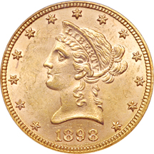 1898 Coronet eagle, PCGS MS-63