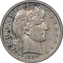 1894-S and 1896-S Barber half-dollars