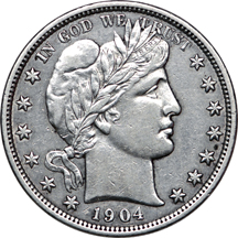 1903 and 1904 Barber half-dollars