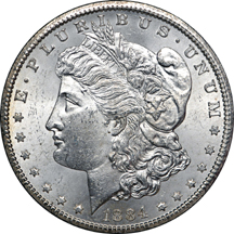 Two each of 1883-CC and 1884-CC GSA Morgan dollars