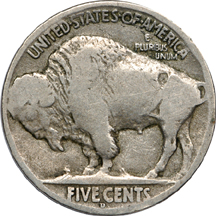 1918/7-D Buffalo nickel, VG-8 details, scratched