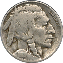 1918/7-D Buffalo nickel, ANACS F-12