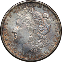 1885-S Morgan dollar, AU-58