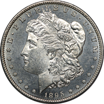 1895-S Morgan dollar, MS-60 details, scratched, net AU-58 PL