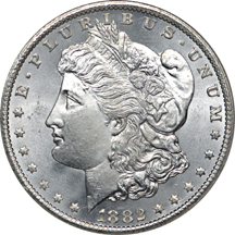 1882-CC Morgan dollar, NGC MS-66