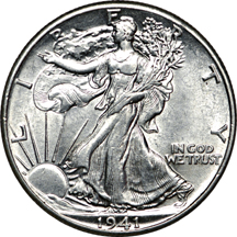 Tube of AU/BU 1941 and 1942 Walking Liberty half-dollars