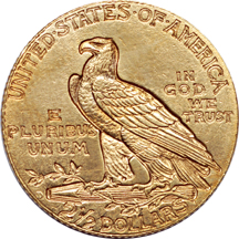 1911-D (strong D) Indian quarter-eagle, AU-55, cleaned, reverse tooled