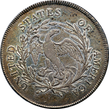 1795 (B-14 "off center bust") Flowing Hair dollar, ANACS XF-45