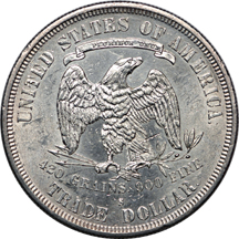 1877-S Trade dollar, MS-60 details, cleaned