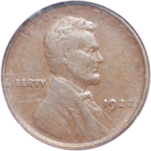 1922 "plain" Lincoln cent, NGC AU-53 BN