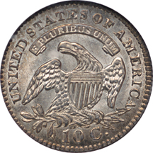 1827 Capped Bust dime, NGC MS-65