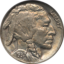 1937-D "three legged" Buffalo nickel, NGC MS-64