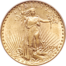 Three 1925 Saint-Gaudens double-eagles in PCGS holders