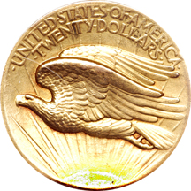 1907 "high relief" Saint-Gaudens double-eagle, ANACS AU-58, cleaned