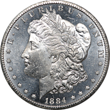 1884-CC Morgan dollar, MS-64 DMPL