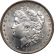 1878 Morgan dollar, MS-60, altered surfaces