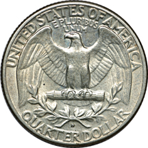 1932-D Washington quarter, AU-55