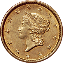 1852 and two 1853 gold dollars