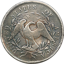 1795 (B-1) Flowing Hair dollar, F-12, plugged