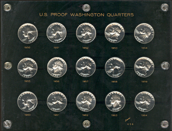 1950 - 1964 proof Washington quarters