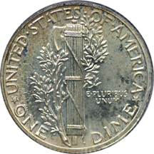 1938 Mercury dime, PCGS PF-65