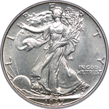 1937 Walkling Liberty half-dollar, PCGS PR-65