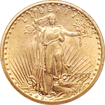 1907 Saint-Gaudens double-eagle, PCGS MS-62