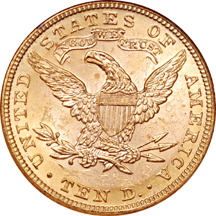 1882 Coronet eagle, NGC MS-63