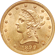 1899 Coronet eagle, NGC MS-62