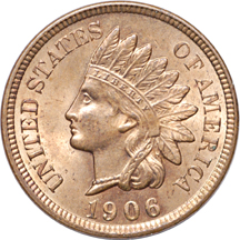 1874, 1880 and 1906 Indian Head cents