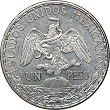 Four (Mexico) coin lot of "horse and rider" 1-pesos