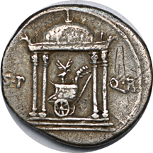 43 BC - 14 AD Roman, Augustus Denarius, VF