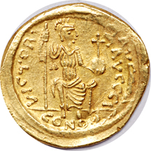 582 - 602 AD Maurice Tiberius gold solidus