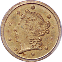 1865 (BG-802) quarter-dollar, PCGS AU-58