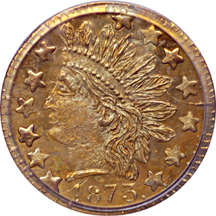 1873 (BG-874) quarter-dollar, PCGS MS-64