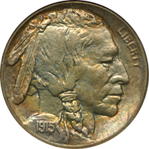 1915-S Buffalo nickel, ANACS MS-62