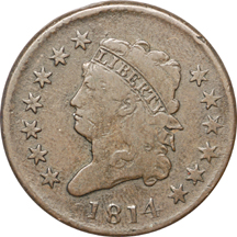 1814 (S-295) Classic Head large-cent, F-12