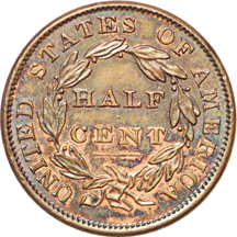 1832 and three additional half-cents, attributed