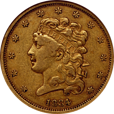 1834 Plain 4. NGC VF-30.