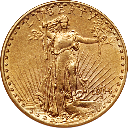 1914-D and 1914-S Saint-Gaudens double-eagles, NGC.