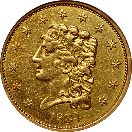 1834 No Motto ANACS AU-55 Details Cleaned.