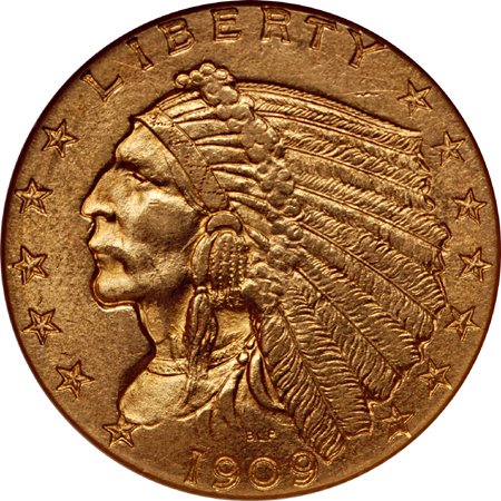 1909 and 1911 Indian quarter-eagles, NGC MS-61.