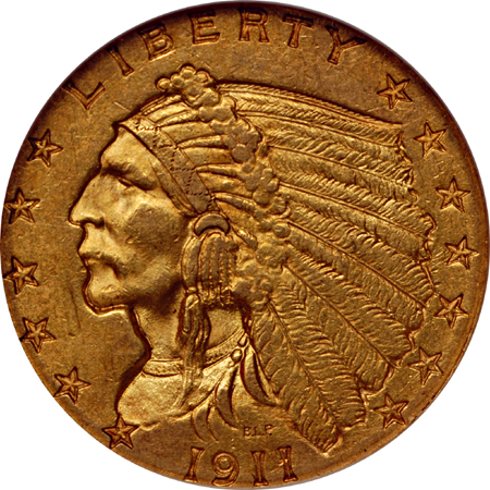 1909 and 1911 Indian quarter-eagles, NGC MS-61.